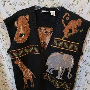Animal Pattern Swester Vest XL